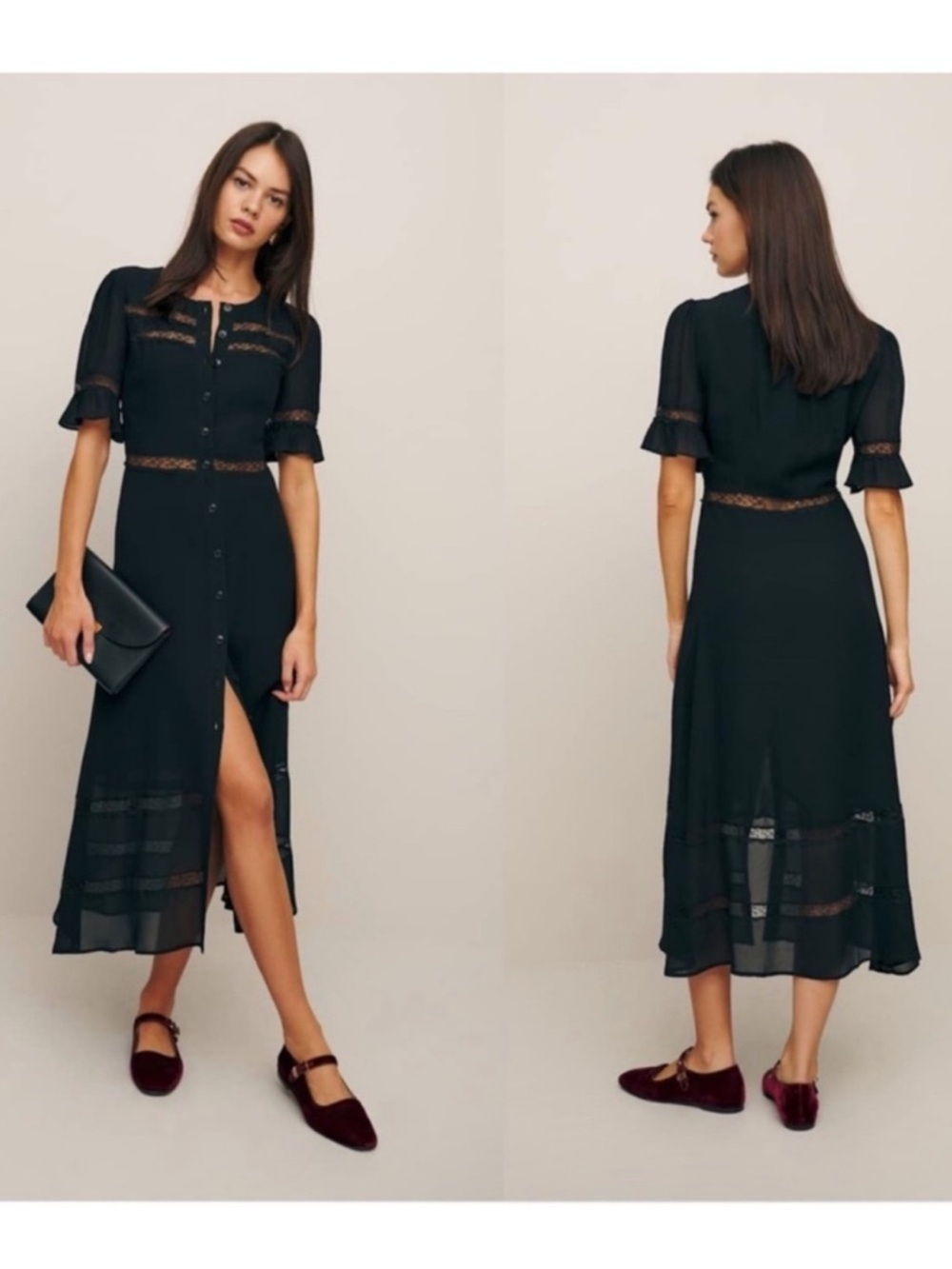 Reformation Woodsen Dress Sz 2 - Picture 3 of 16